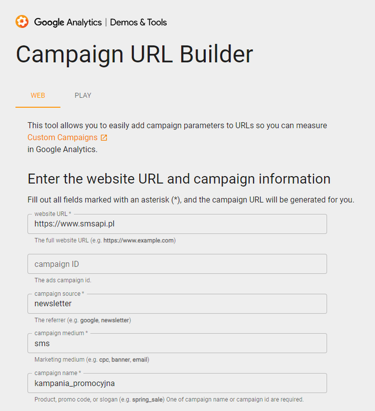 Campaign URL Builder example